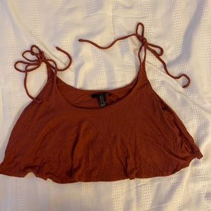 Adjustable Tie Ribbed Crop Top